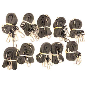 Music Instrument Straps 10 Pack 2 Per Pack Color Black 36 In Long Metal Clips